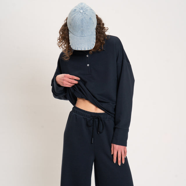 Zeroassoluto-Felpa con collo a polo - blu