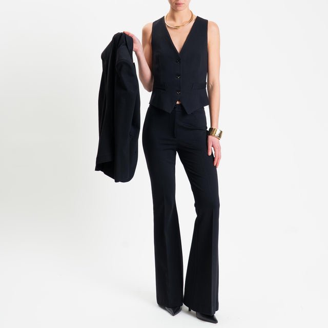 Vicolo-Pantalone bootcut punto milano - nero