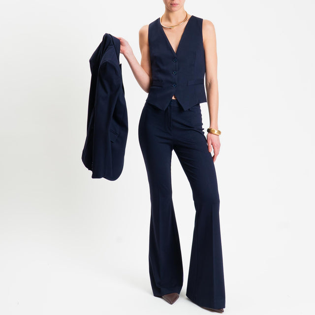 Vicolo-Pantalone bootcut punto milano - blu