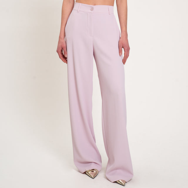 Dixie-Completo gilet e pantalone tessuto fluido - lilla