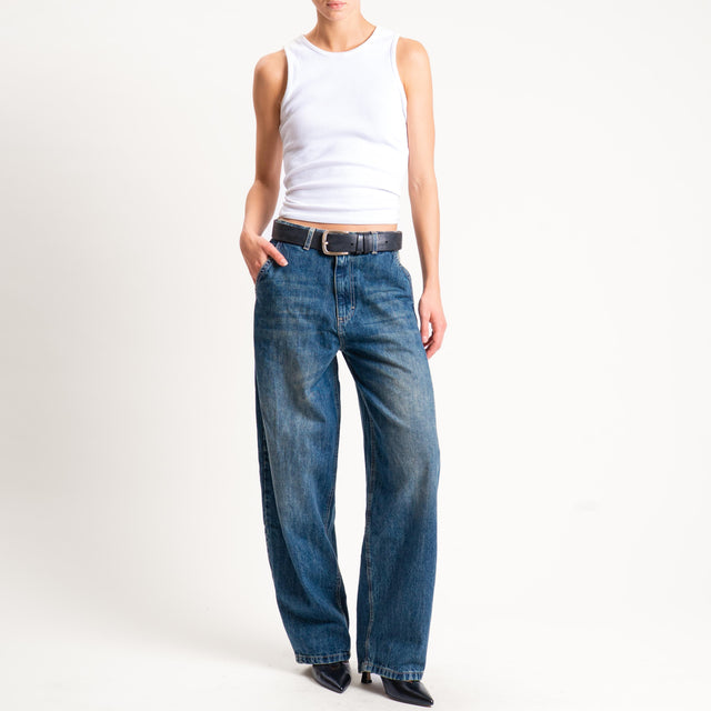 Zeroassoluto-Jeans MYA mom fit stone washed - denim