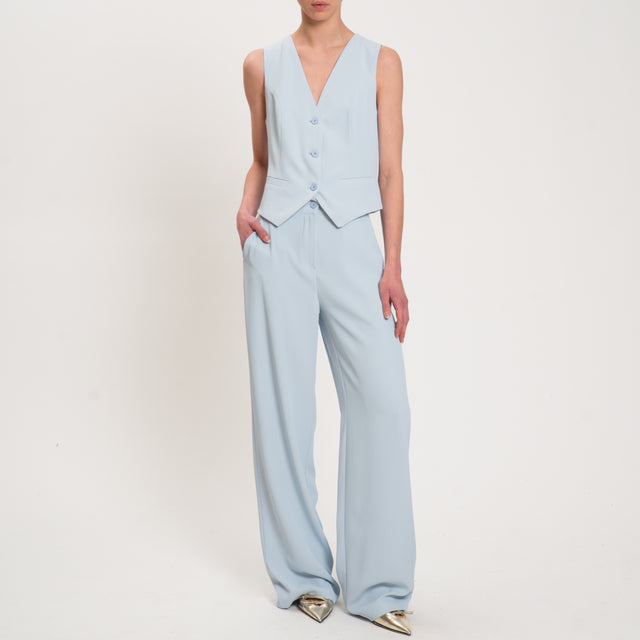Dixie-Completo gilet e pantalone tessuto fluido - polvere