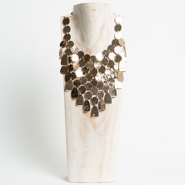 W by Whitemood-Collana nido d'ape martellata - gold