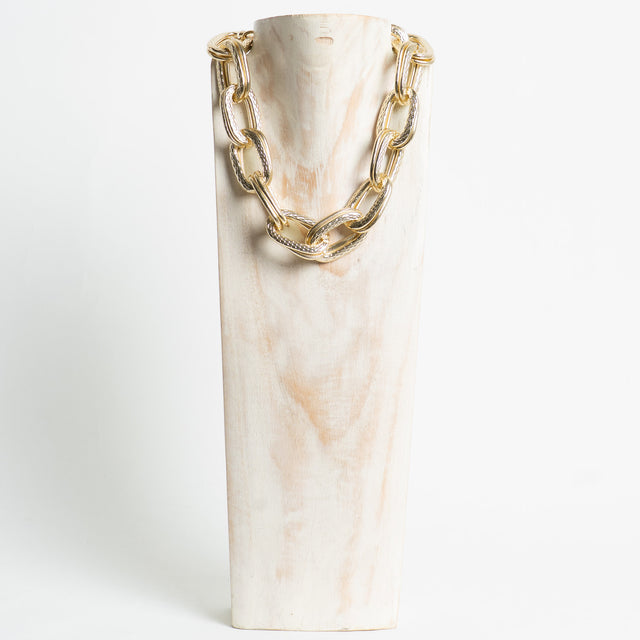 W by Whitemood- Collana catena doppio anello lavor - gold