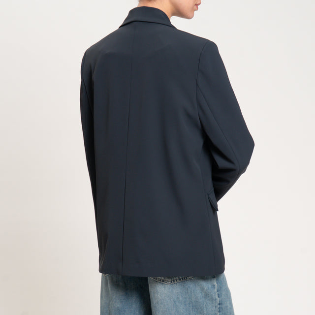 Dixie-Giacca tessuto fluido con spille - blu