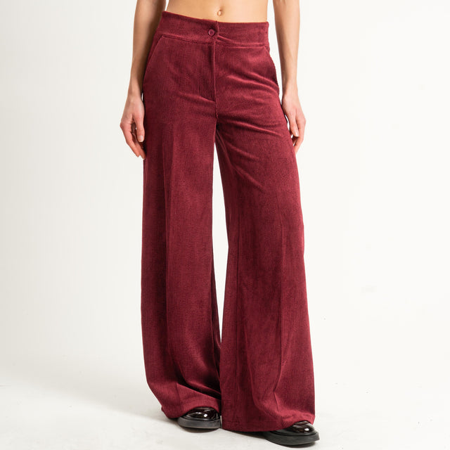 Zeroassoluto- Pantalone ANDY velluto 500 righe tessuto elasticizzato - vino