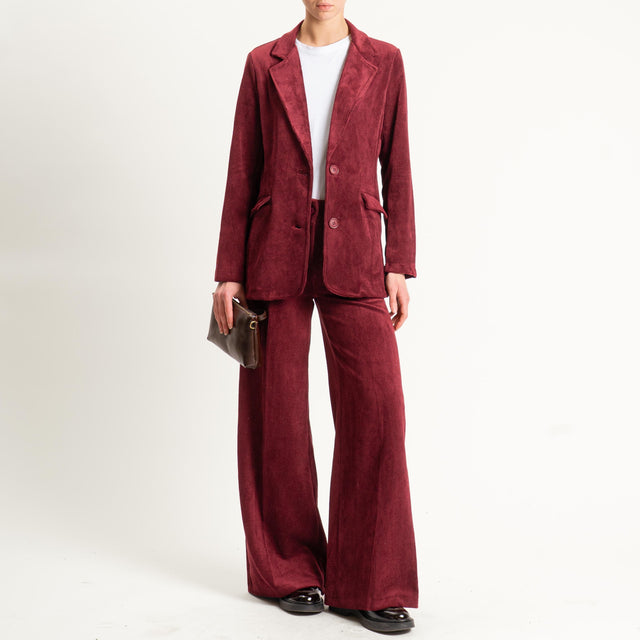 Zeroassoluto- Pantalone ANDY velluto 500 righe tessuto elasticizzato - vino