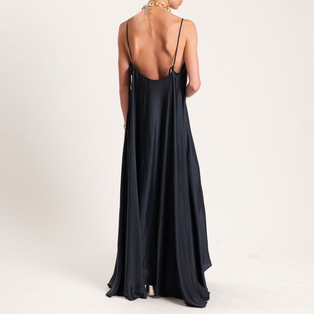 Vicolo-Abito in satin con bretelle - nero