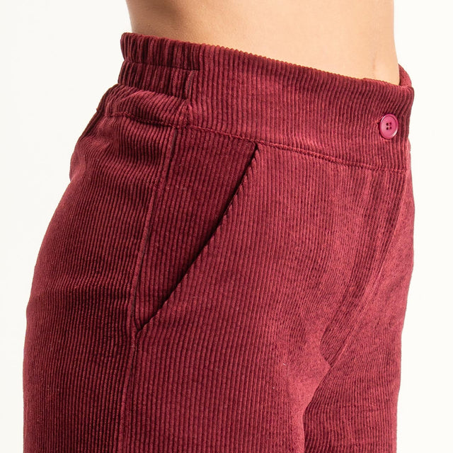 Zeroassoluto- Pantalone ANDY velluto 500 righe tessuto elasticizzato - vino