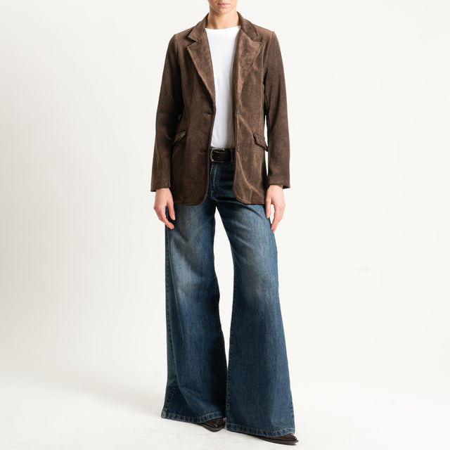 Zeroassoluto-Giacca ANGY velluto 500 righe tessuto elasticizzato - moro