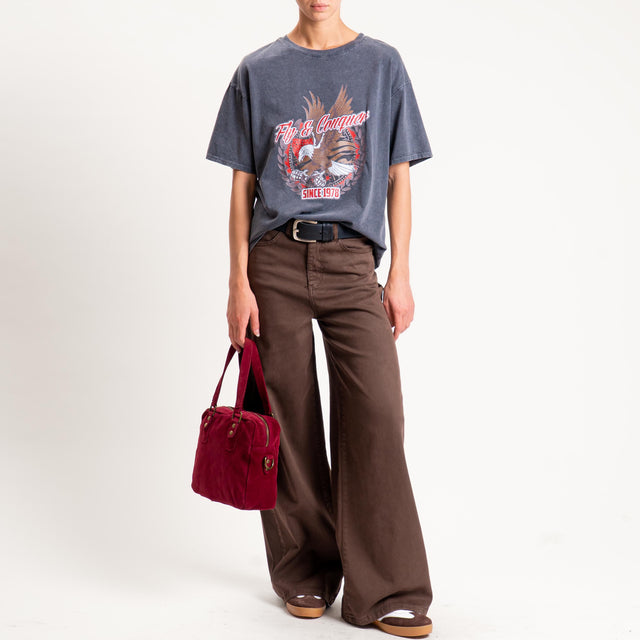 Dixie-Jeans wide leg drill elasticizzato - moro
