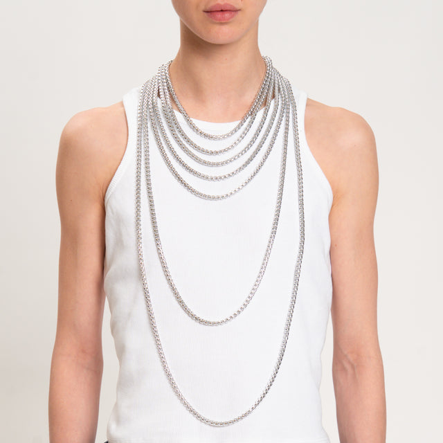 W by Whitemood-Collana multifilo - silver