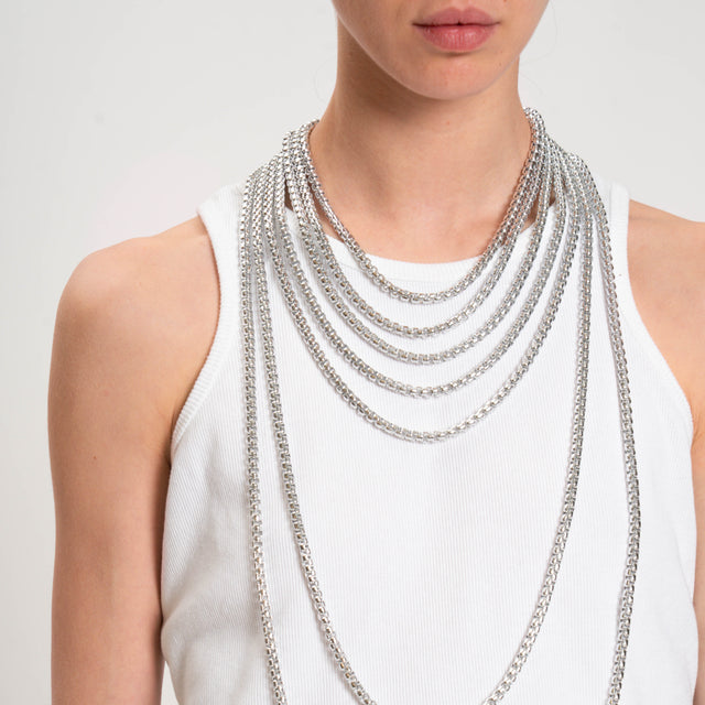 W by Whitemood-Collana multifilo - silver