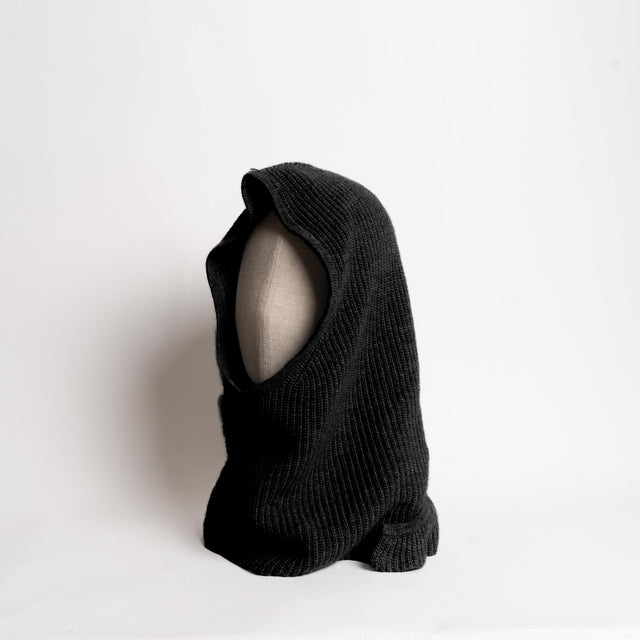 Vicolo-Balaclava con sciarpa misto cashmere - nero