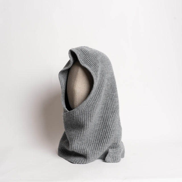 Vicolo-Balaclava con sciarpa misto cashmere - grigio