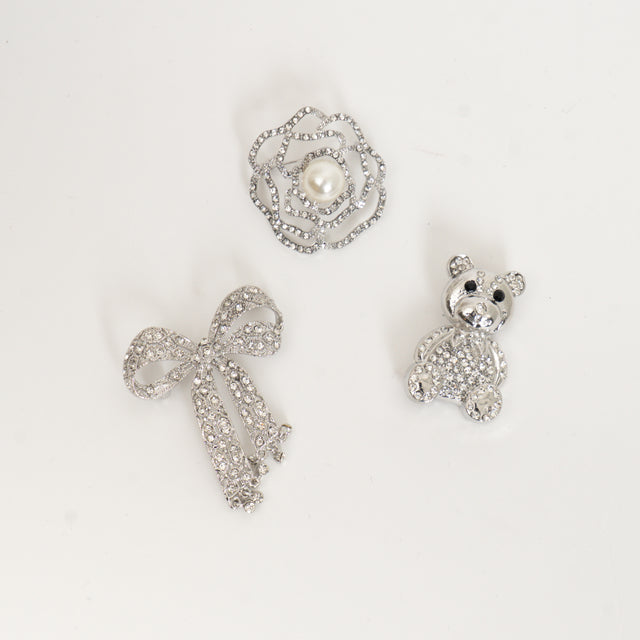 W by Whitemood-Set spille orsetto e fiocco - silver