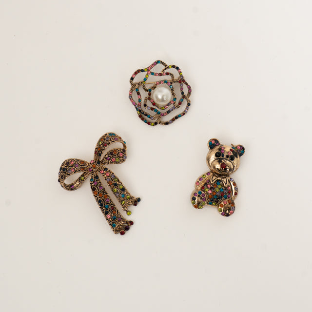 W by Whitemood-Set spille orsetto e fiocco - multicolor