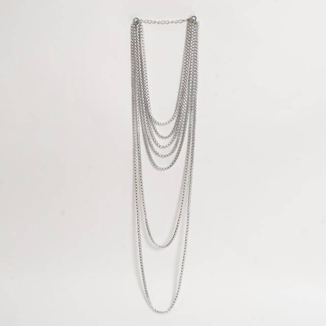 W by Whitemood-Collana multifilo - silver