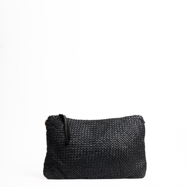 W by Whitemood-Maxi pochette intrecciata - nero