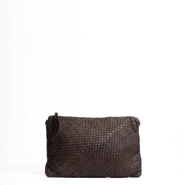W by Whitemood-Maxi pochette intrecciata - caffe'