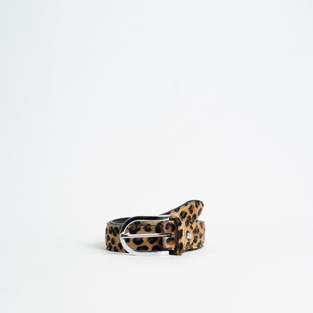 Zeroassoluto-Spotted cinturón pony - beige/negro