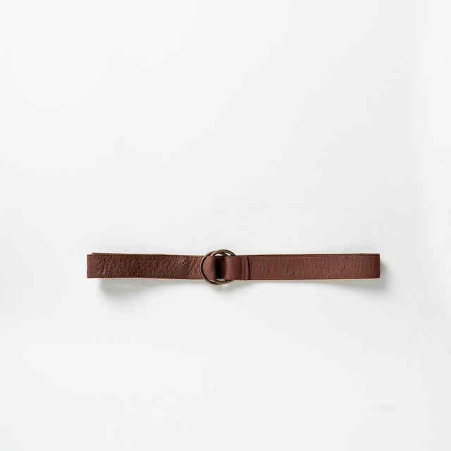 Cinturón de doble anillo lavado con grasa Zeroassoluto-Wax - chocolate