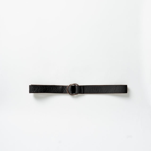 Zeroassoluto-Cinturón lavado con grasa y cera de doble anillo - Negro