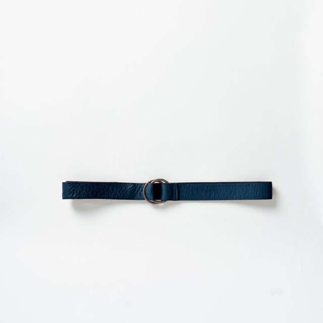Cinturón doble anillo lavado con grasa Zeroassoluto-Wax - Azul