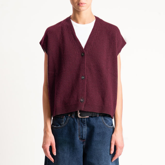 Tensione in-Gilet misto cashmere - vino