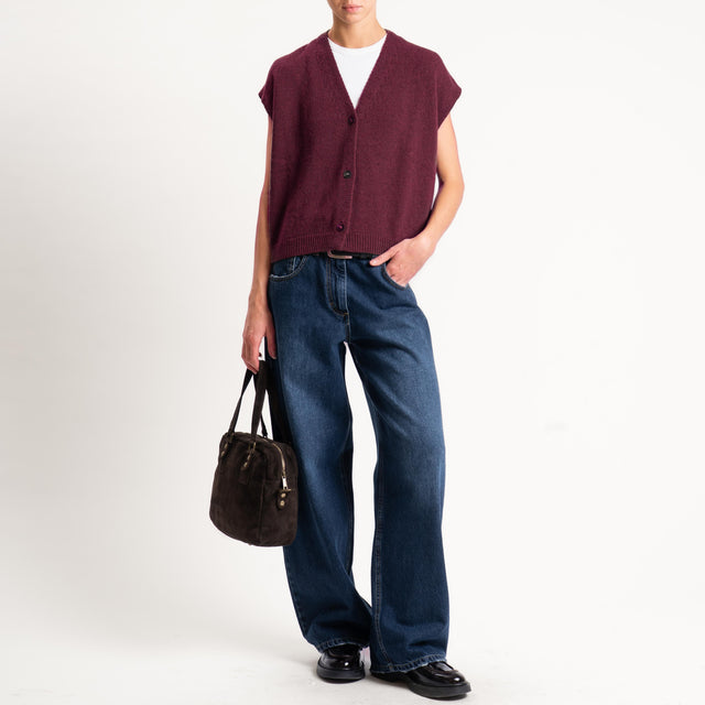 Tensione in-Gilet misto cashmere - vino