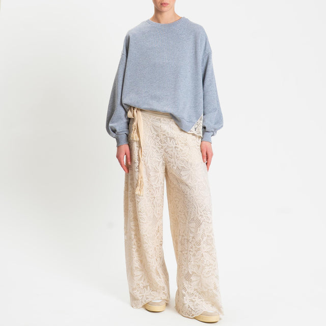 Tensione in-Pantalone ricamato elastico dietro - burro