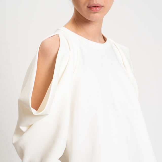 Tensione in-Felpa cut out - panna
