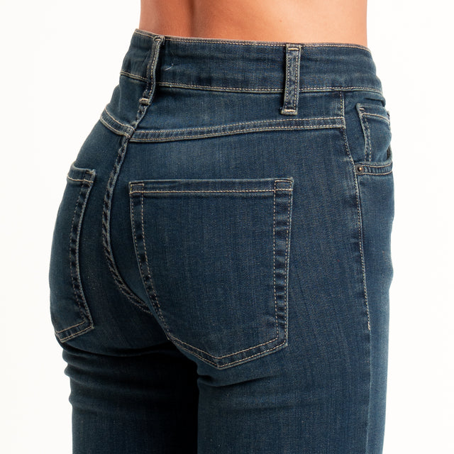 Zeroassoluto-Jeans GRETA bistrech a zampa - denim scuro