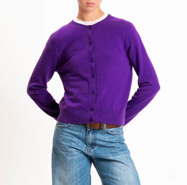 Cardigan gauge 100% SOFT WOOL - purple
