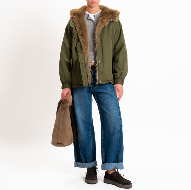 Zeroassoluto-Parka con ecopelliccia - militare