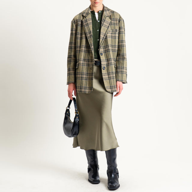 Dixie-Giacca check oversize in flanella - VERDE