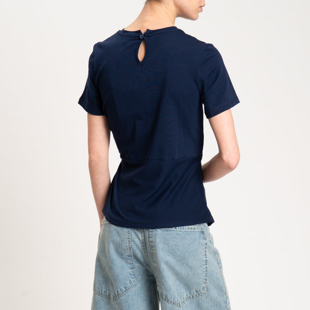 Tensione in-T-shirt nodo laterale - blu