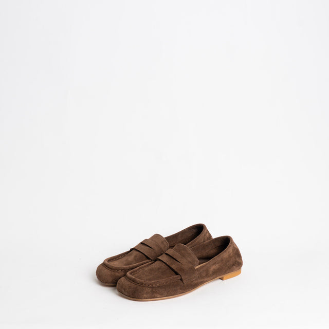 Divine Follie-Mocassino in camoscio - cioccolato