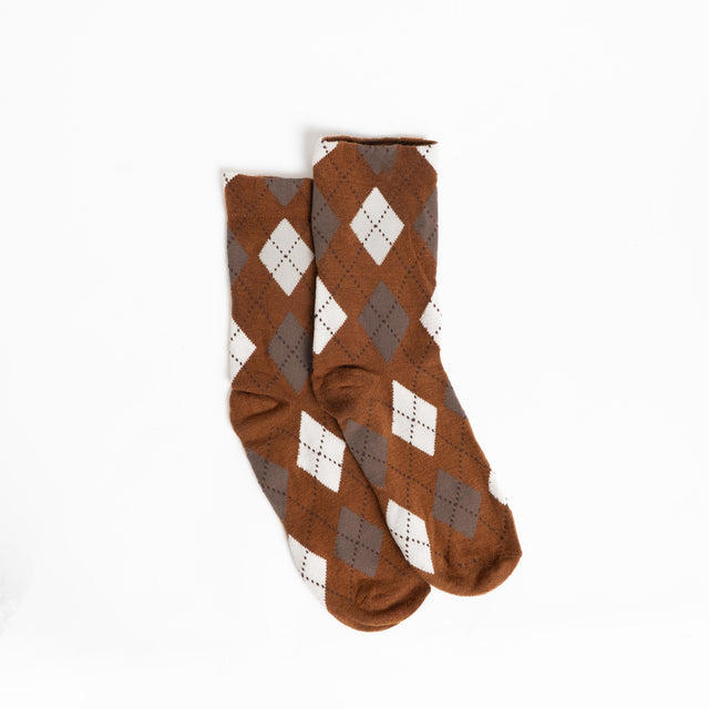 Souvenir-Calzini rombi - mattone/latte