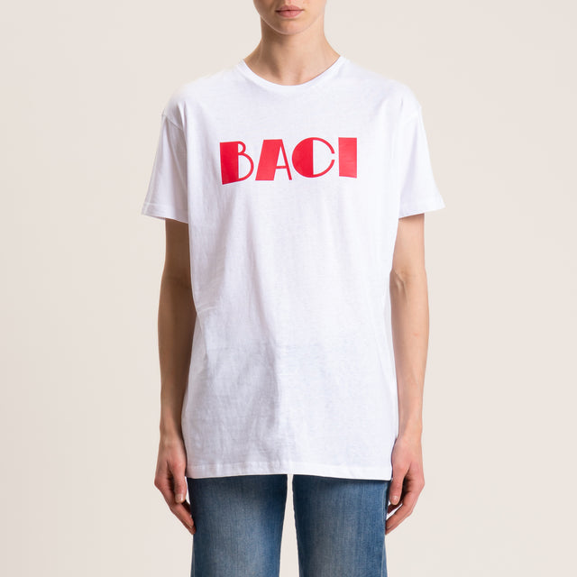 Souvenir-T-shirt stampa "BACI" - bianco