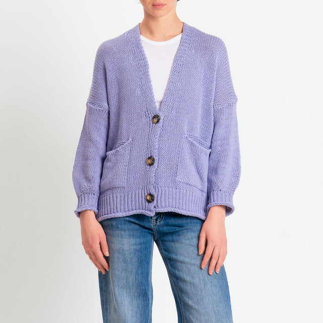 Vicolo-Cardigan bottoni con tasche - lilla