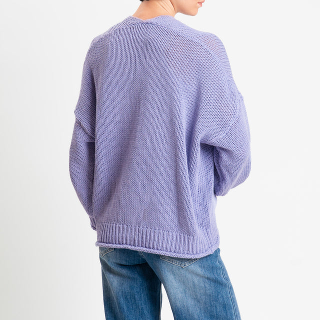 Vicolo-Cardigan bottoni con tasche - lilla