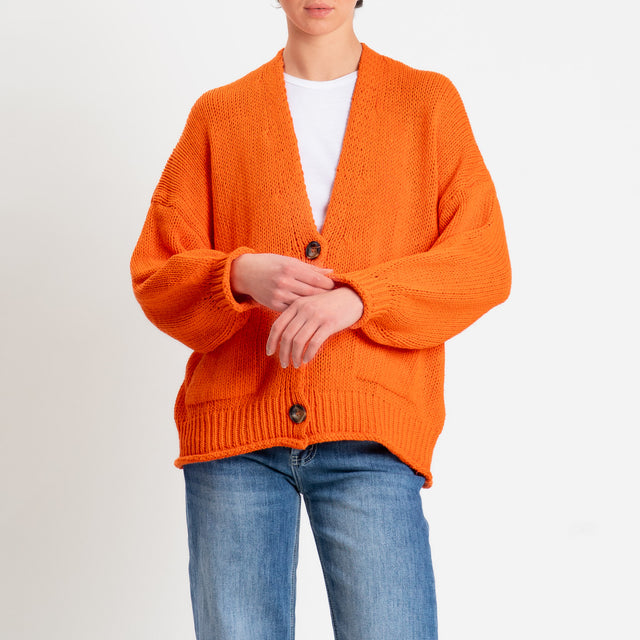 Vicolo-Cardigan bottoni con tasche - orange