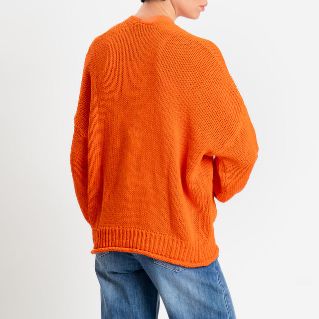 Vicolo-Cardigan bottoni con tasche - orange