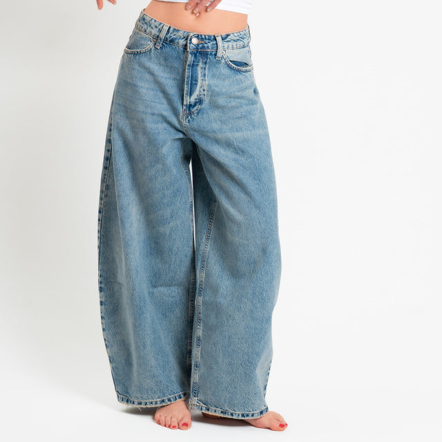 Zeroassoluto-Jeans CINZIA balloon fit stone washed - denim chiaro