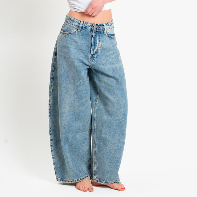 Zeroassoluto-Jeans CINZIA balloon fit stone washed - denim chiaro