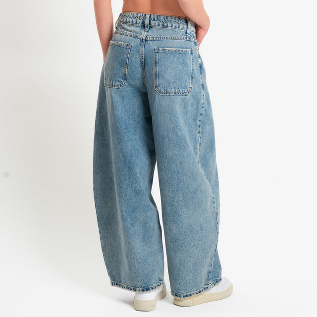 Zeroassoluto-Jeans CINZIA balloon fit stone washed - denim chiaro