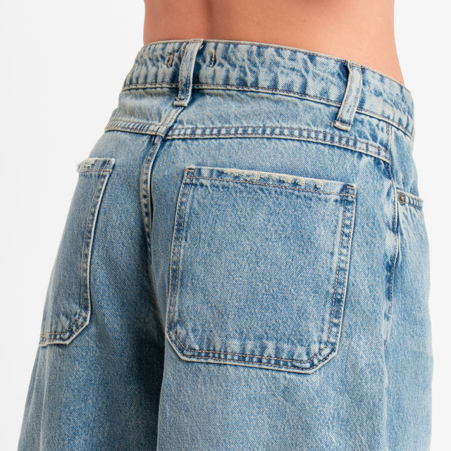 Zeroassoluto-Jeans CINZIA balloon fit stone washed - denim chiaro