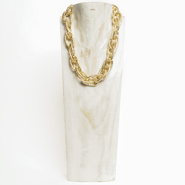 W by Whitemood-Collana con maglie catena martellata - gold