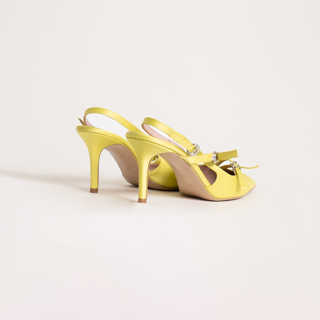 Divine Follie-Slingback raso tre fibbie - giallo